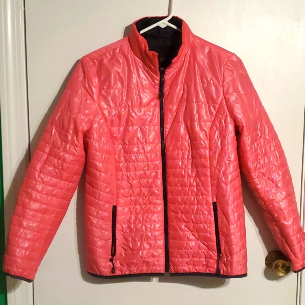 Talbots women's S pink puffer jacket